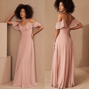 Mori Lee Blush Pink Maxi Bridesmaid Dress
